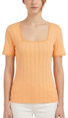 Produktbild von Naf Naf Damenbluse Carre Baumwolle orange M