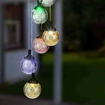 Produktbild von HI Solar LED Deko-Licht Risse-Glas-Design 6 Lampen