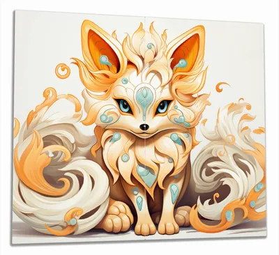 Produktbild von Wallario Herdabdeckplatte aus Glas, Größe 60 x 52 cm 2-teilig, Motiv Geheimnisvoller Fuchs