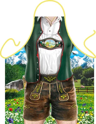 Produktbild von Schürze im Lederhosen-Stil, ca. 73 x 57,5 cm, äußerst farbstabil und bei 50°C waschbar