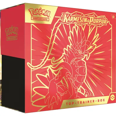 Produktbild von Pokémon Company International Pokémon Schwert & Schild: Karmesin & Purpur Top Trainer Box *Deutsche Version*
