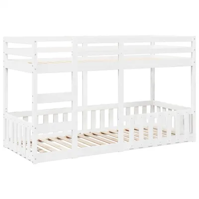 Produktbild von vidaXL Etagenbett Weiß 90x200 cm Massivholz Kiefer