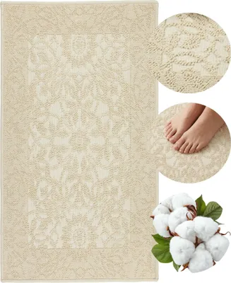 Produktbild von Badematte - Beigefarben - 60x90 Cm - Ägyptische Baumwolle - Rutschfest - 1500 g/m2 - Waschbar - LINO