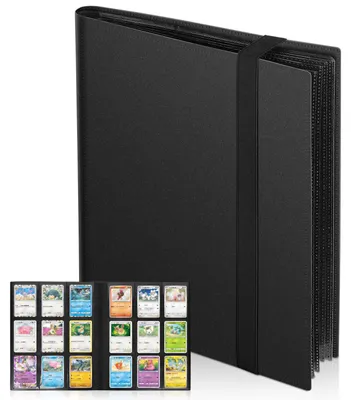 Immagine prodotto di Album per figurine Euqvunn, 24 fogli, 432 tasche, album a doppia pagina, nero
