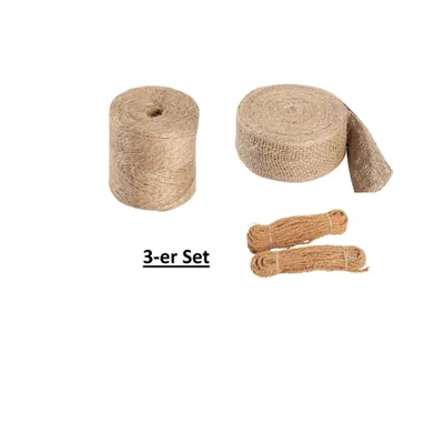 Produktbild von Parkside Natur Bindebänder, Bindebast, Garn, Seil 3-er Set
