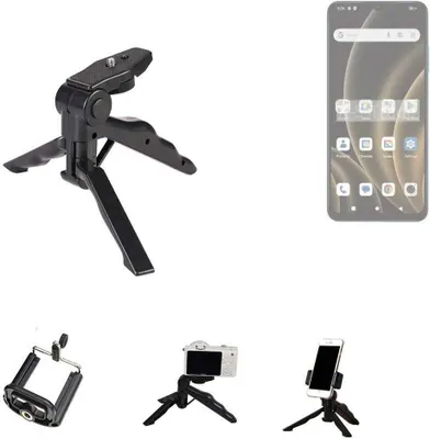 Produktbild von K-S-Trade Stativ Tisch-Ständer Dreibein Handy-Stativ Ständer kompatibel mit FreeYond F9S Mini-Stativ Smartphone Tripod Handy-Stativ aus Plastik