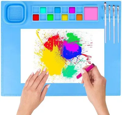 Immagine prodotto di Tappetino da pittura in silicone 51x41 cm blu per bambini