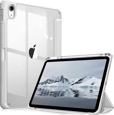 Produktbild von Fintie Hybrid Hülle für iPad (A16) 11 Generation 11 Zoll 2025, iPad 10 Generation 10.9 Zoll 2022 mit Stifthalter - Stoßfeste Schutzhülle mit transparenter Hartschale auf der Rückseite, Silver