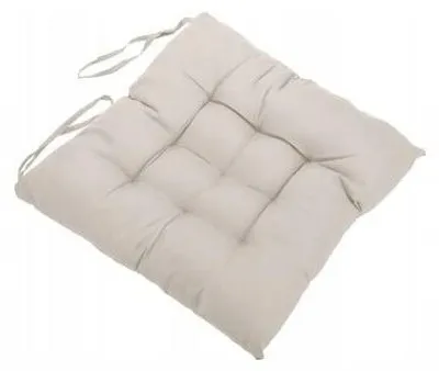 Produktbild von Gartenstuhl-Sitzkissen 40 x 40 cm Beige, Polyester, weich, mit Bändern