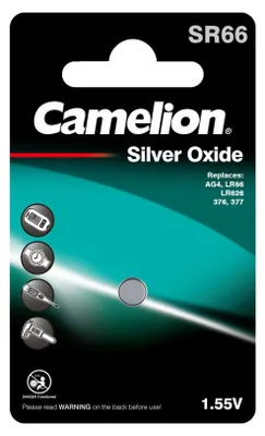 Produktbild von Camelion Knopfzelle,Uhrenbatterie SR66/SR66W / G4 / LR626 / 377/177 / SR626 1er Blister