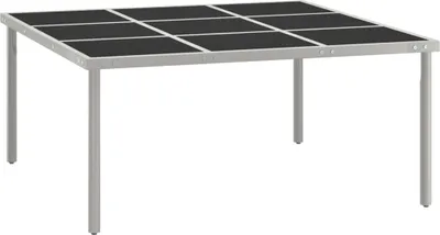 Produktbild von The Living Store Garten-Esstisch 170x170x74,5 cm Glas und Stahl