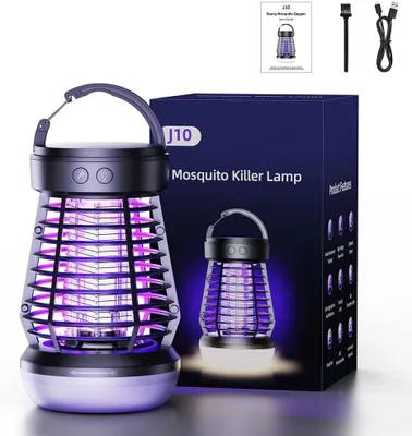 Produktbild von 3-in-1-Insektenvernichter, Mückenvernichter für den Außenbereich, mit LED-Campinglicht mit USB-Aufladung für Reisen, Wandern, Veranda, Hinterhof