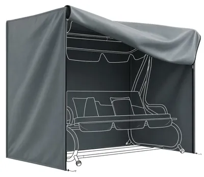 Produktbild von Hollywoodschaukel Abdeckung 3 Sitzer Wasserdicht Schutzhülle für Gartenschaukel Oxford Gewebe 220 x 125 x 172 cm, Grau