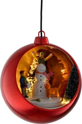 Zdjęcie produktu dla Ozdoba LED podświetlana, obrotowa dekoracja czerwona 13 cm