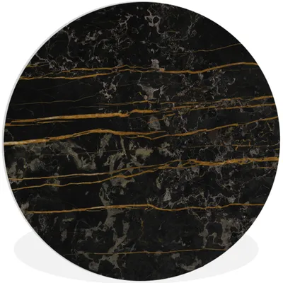 Produktbild von MuchoWow® Rundes Wandbild - Runde Bilder Marmor - Schwarz - Gold - Ader Ø 90 cm Kreis Wanddekoration Kunststoff - Wandkreis - Wandschmuck - Wand-Kreis - Wohnzimmer - Bild - Runde - Wanddeko - Dibond - Kunstdrucke