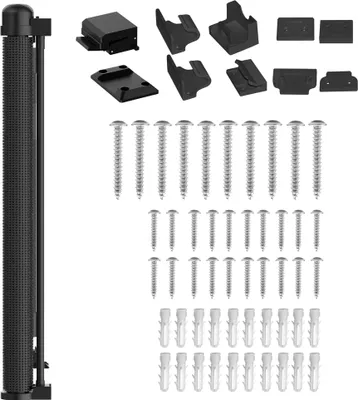Obrázek produktu pro LZQ dveřní bezpečnostní brána roletová roleta výsuvná 0-300 cm ochrana schodů roletová roleta, psí dveřní brána a dětská schodišťová brána dětská bezpečnostní brána, černá