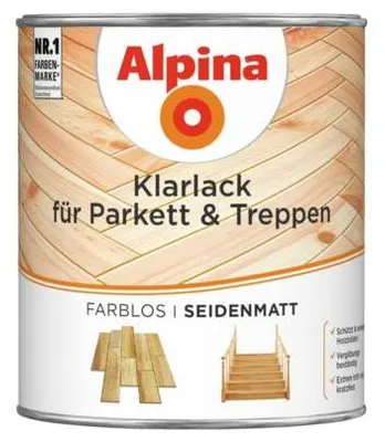 Produktbild von Alpina Klarlack für Parkett & Treppen 750 ml seidenmatt