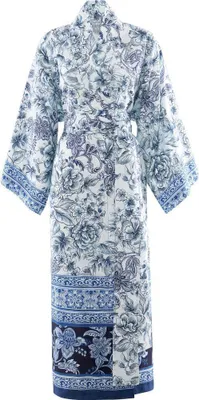 Produktbild von Bassetti Mako-Satin-Kimono CAPODIMONTE Farbe B1 BLAU Größe S-M