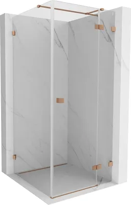 Obrázok produktu pre Mexen Lunar T sprchový kút, otočný, pravý 110 x 110 cm, transparentný, brúsená meď - 834T-110-110-65-00-P