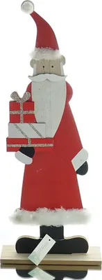 Produktbild von Weihnachtsdeko Weihnachtsmann Santa Rot - Weiß 50 cm - MDF