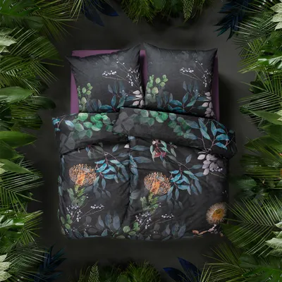 Produktbild von Estella Mako-Satin Bettwäsche 2 teilig Bettbezug 135 x 200 cm Kopfkissenbezug 80 x 80 cm Midnight multicolor