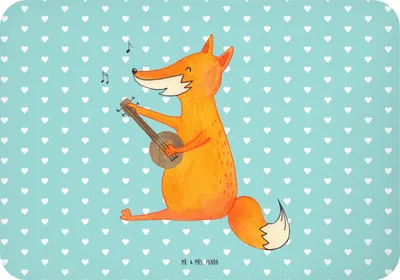 Produktbild von Mr. & Mrs. Panda magnet Fuchs Gitarre - Türkis Pastell - Geschenk, Optimistisch, holzmagnet, Sängerin, Kühlschrankmagnet, Singen, Füchse, whiteboardmagnet, memomagnet