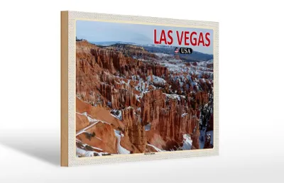 Produktbild von Holzschild Reise 30x20cm Las Vegas USA Bryce Canyon