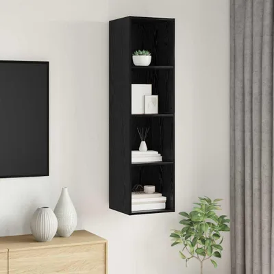 Image de Maison Exclusive - Meuble TV noir aspect chêne 37 x 37 x 142,5 cm
