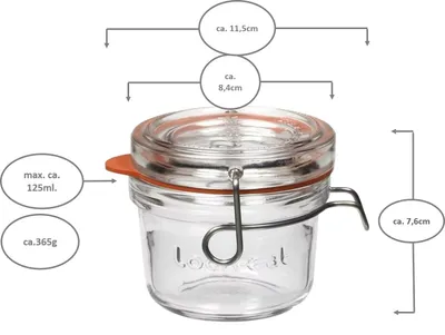 Produktbild von Luigi Bormioli Lock-Eat Einmachglas mit Deckel, 125ml, Glas, transparent, 1 Stück