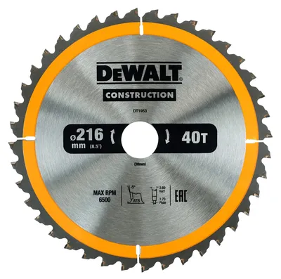 Produktbild von Dewalt DT1953-QZ Kotúčová píla, 216 x 30 mm, 40 zubov, drevo