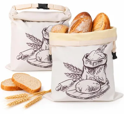 Produktbild von 2 Stück Wiederverwendbare Bienenwachsbrotbeutel 42 x 33 cm