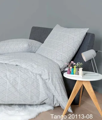 Produktbild von Janine Design Mako-Soft-Seersucker Bettwäsche-Garnitur TANGO 20113 Farbe silber Größe 155x200 + 80x80 cm