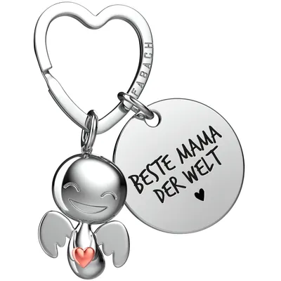 Produktbild von FABACH Beste Mama Schutzengel Schlüsselanhänger mit Herz und Gravur - Engel Glücksbringer mit Botschaft für Muttertag und Geburtstag