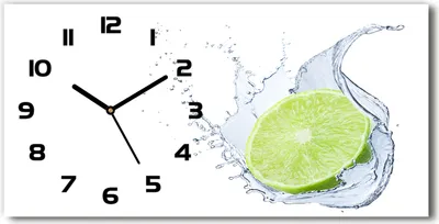 Produktbild von Wanduhr aus Glas – 60x30 cm - Glasbild - Glasuhr - Gehärtetes Glas - schwarze-zeiger - Limette