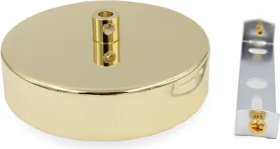 Produktbild von Metall Baldachin Standard mit Bajonett und Zugentlastung | Ø 100 mm | Höhe 25 mm | Gold