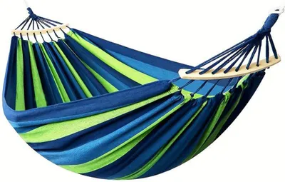 Obrázok produktu pre Verk 27119 Hamaka Hojdacia sieť pre dvoch 260 x 150 cm modrozelené pruhy