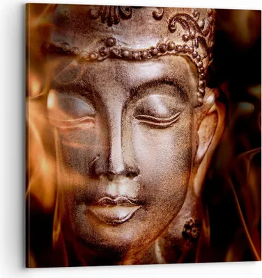 Produktbild von Bild auf Leinwand - Leinwandbild - Buddha Statue Geheimnis - 70x70cm - Wand Bild - Wanddeko - Leinwanddruck - Bilder - Kunstdruck - Wanddekoration - Leinwand bilder - Wandkunst - AC70x70-2620