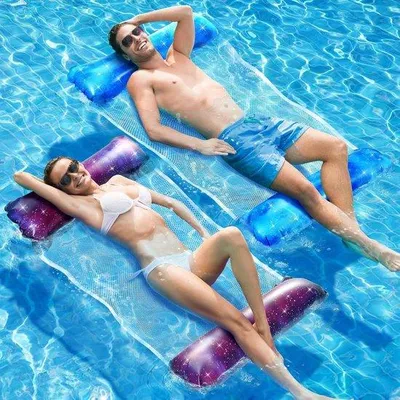 Produktbild von Famanu Wasserhängematte XL aufblasbar - 4-in-1 Luftmatratze für Erwachsene und Kinder