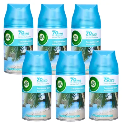 Obrázek produktu pro 6x náplň do osvěžovače vzduchu Air Wick 250ml Paradise Beach | Vůně naplaveného dřeva, slané mořské vody a teplého karibského vánku