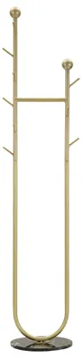 Obrázok produktu pre Vešiak zo zlatého kovu s mramorovou základňou 40x32x175 cm