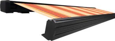Produktbild von SOLUNA Kassettenmarkise Exquisit 6x3 Stoff Dessin 8430 Gestell DB703 dunkelgrau ink. Motor und Wandschalter links