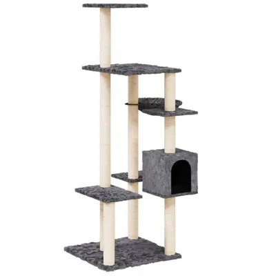Zdjęcie produktu dla vidaXL Drapak z sizalowymi drapakami ciemnoszary 142 cm