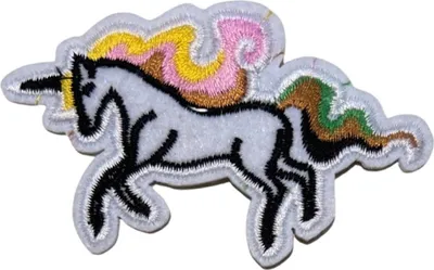 Produktbild von Einhorn-Emblem-Aufnäher zum Aufbügeln, weiß