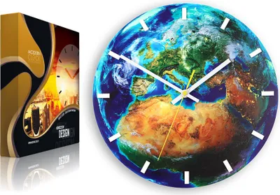 Produktbild von ModernClock, Wanduhr, Wanduhr für Kinder, Globe, stille Wanduhr, 30 cm