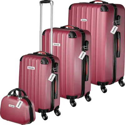 Produktbild von tectake® Hartschalenkoffer-Set Cleo 4-teilig, 3 Trolleys, 1 Beauty Case