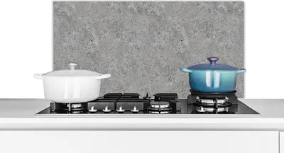 Produktbild von KitchenYeah®  Spritzschutz Küche - Küchenrückwand - Wandschutz für Herd und Spüle - Muster - Zement - Beton 90x45 - Alu-Dibond (Alternative zum Spritzschutz aus Glas) - Hitzebeständig - Herdspritzschu