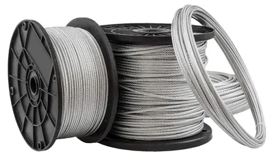 Imagen del producto de Cable de acero de 1 mm de diámetro, 20 metros de longitud, con estructura de 1x19 hebras, galvanizado, para cabrestantes