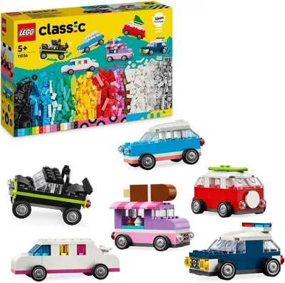 Produktbild von LEGO Classic Kreative Fahrzeuge, Polizei Auto, Eiswagen, Geländewagen, LKW und mehr