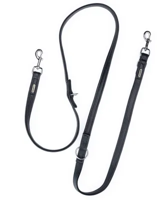 Lederne Hundeleine, verstellbar, 2 m, schwarz, robust