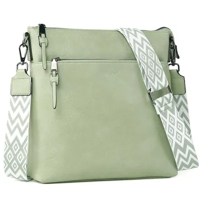 Produktbild von Umhängetasche damen Mittelgroß, Handtasche mit mehreren, Taschen mit Verstellbar Breitem Schultergurt Damen Tasche